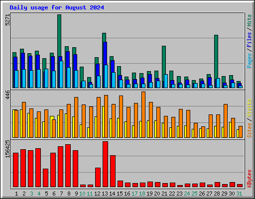 Daily usage for August 2024