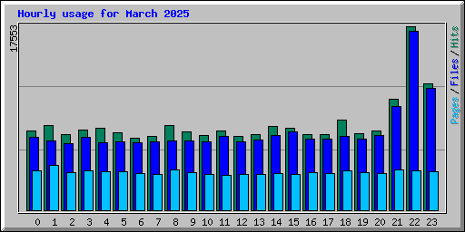 Hourly usage for March 2025